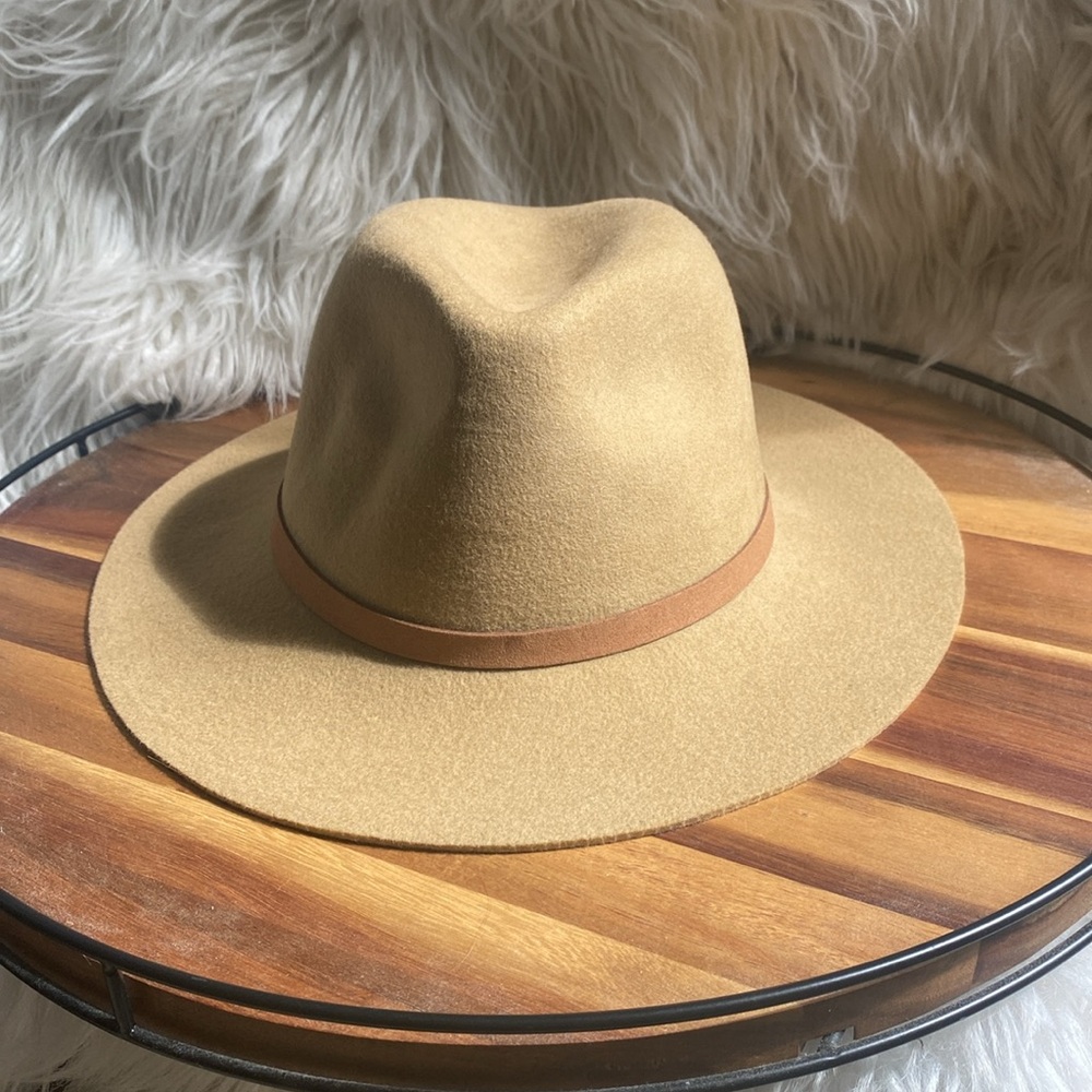 Lucky brand Boho Festival wool fedora with suede tie BNWT Khaki